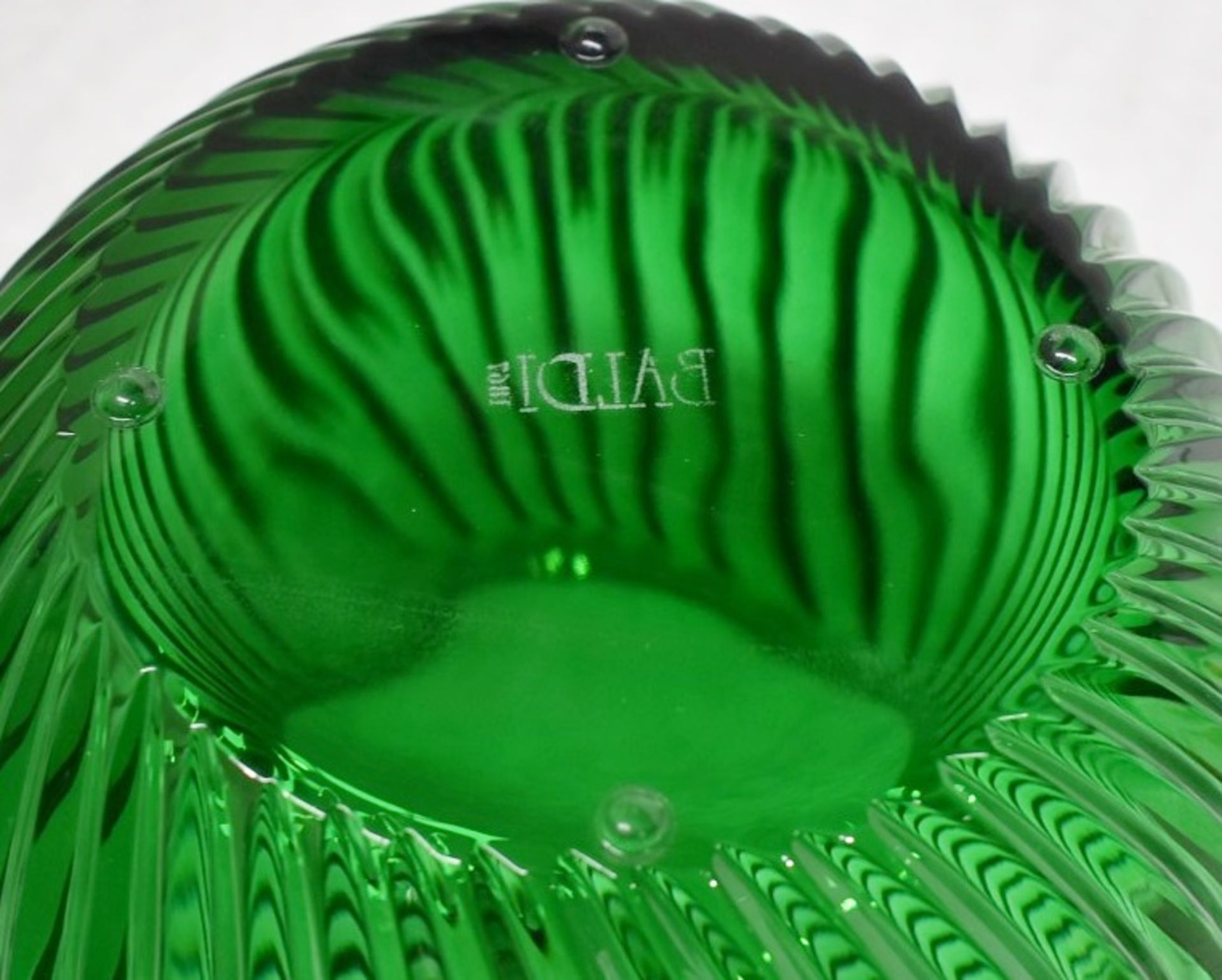 1 x BALDI 'Home Jewels' Italian Hand-crafted Artisan Crystal Bowl In Green - Dimensions: Height 15cm - Image 4 of 4