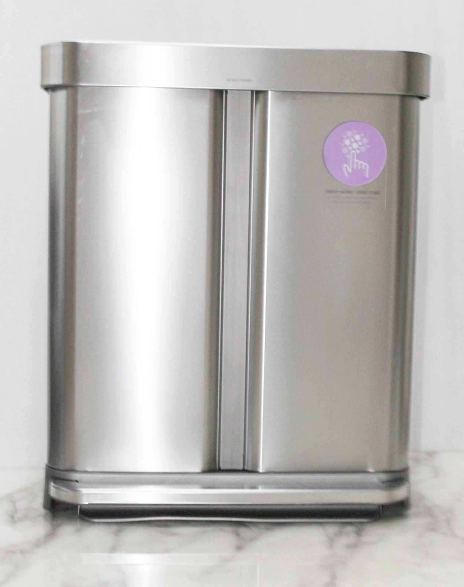 1 x SIMPLEHUMAN Dual Compartment Recycling Pedal Bin In Stainless Steel - Original Price £189.95 - Image 2 of 12