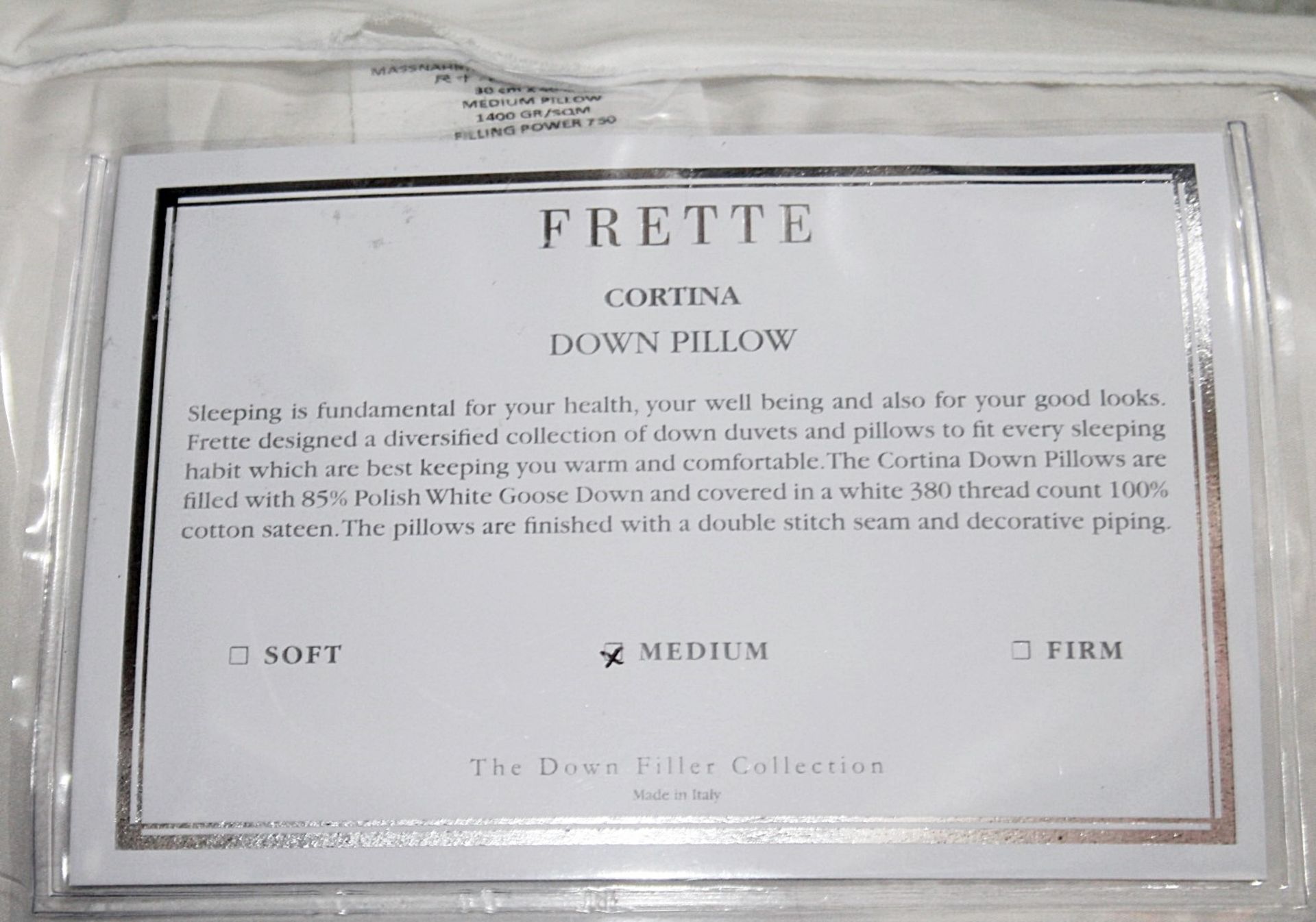 1 x FRETTE 'Cortina' Medium Down Boudoir Pillow (30cm x 40cm) - Original Price £170.00 - Image 9 of 10