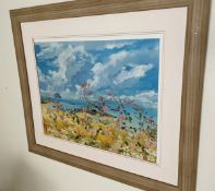 1 x Framed Picture Featuring A Field Of Flowers - Signed By The Artist Harmman - Dimensions: 75.5