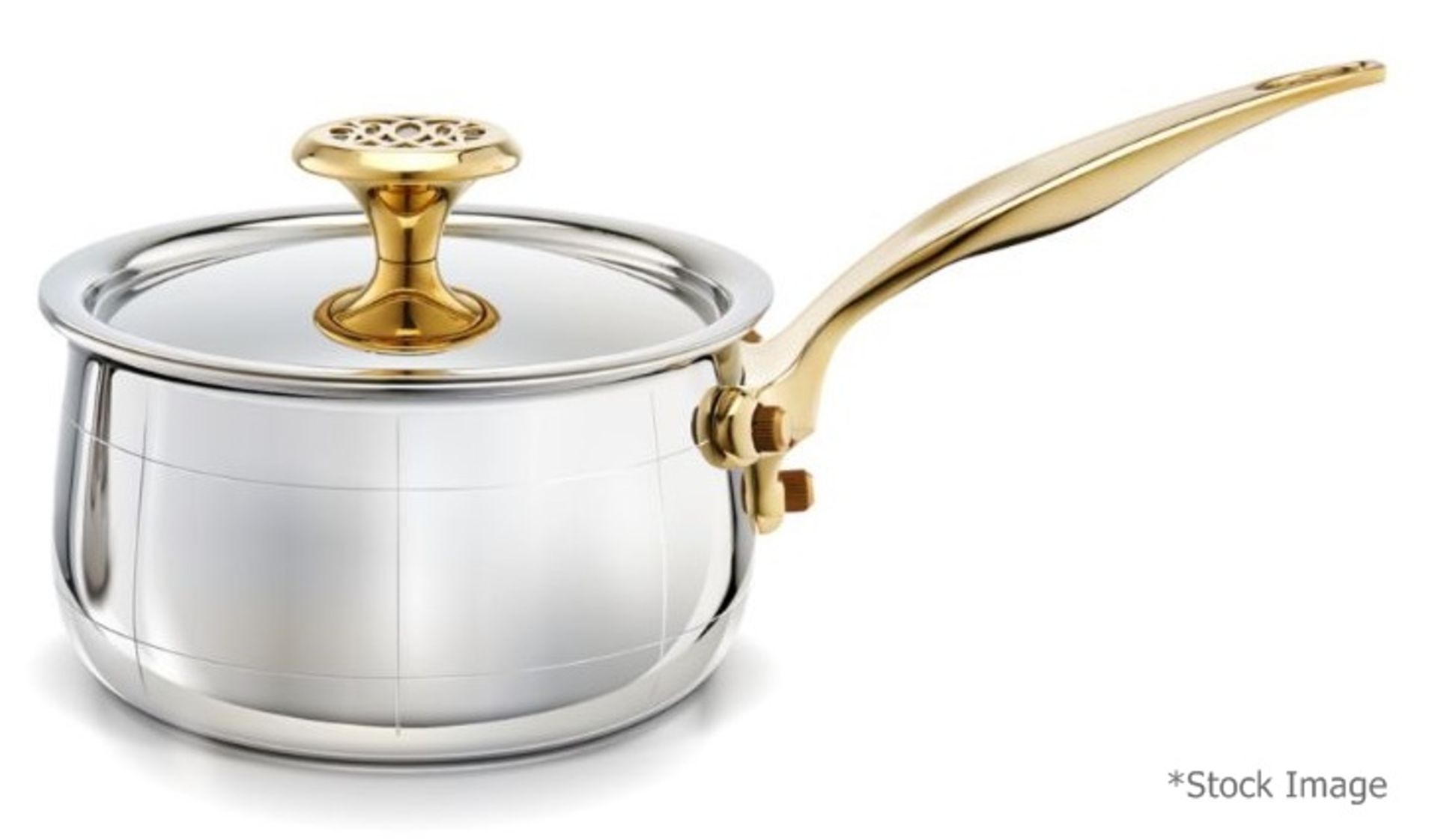 1 x ONDINE Luxury Italian Small Platine Saucepan with Lid (14cm) - Original Price £285.00 - Boxed