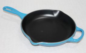 1 x LE CREUSET 'Signature' Enamelled Cast Iron 27cm Frying Pan In Marseille Blue *Read Descrption*