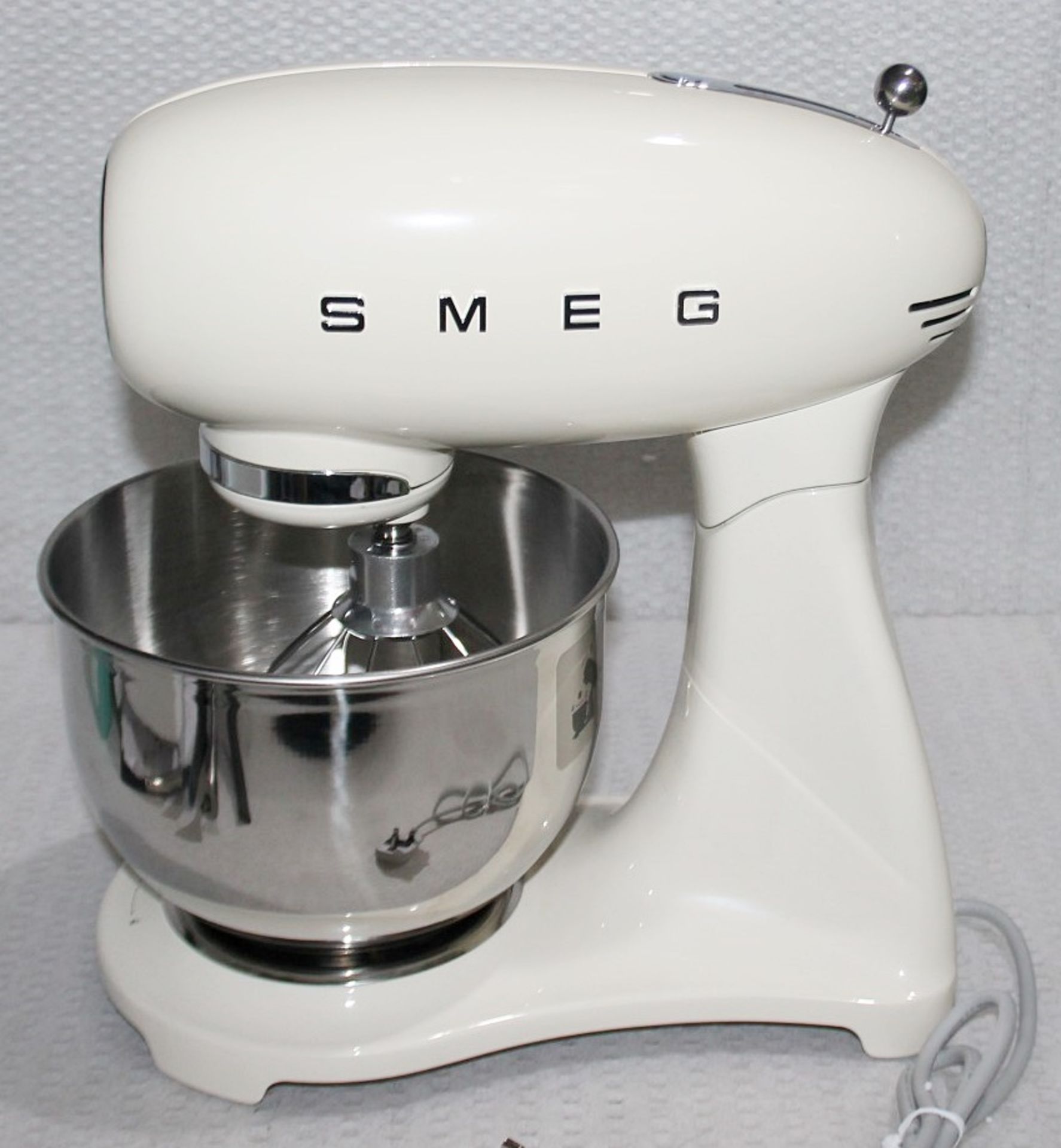1 x SMEG Retro-style Stand Mixer (4.8L) In Cream - Original Price £499.00 - Unused Boxed Stock - Image 4 of 9