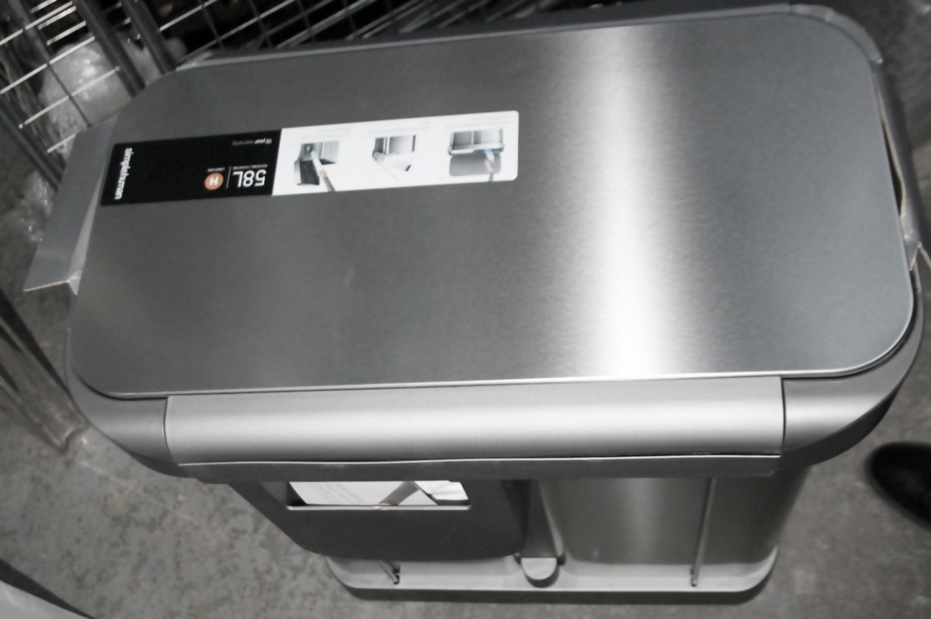 1 x SIMPLEHUMAN Dual Compartment Recycling Pedal Bin In Stainless Steel - Original Price £189.95 - Image 9 of 12
