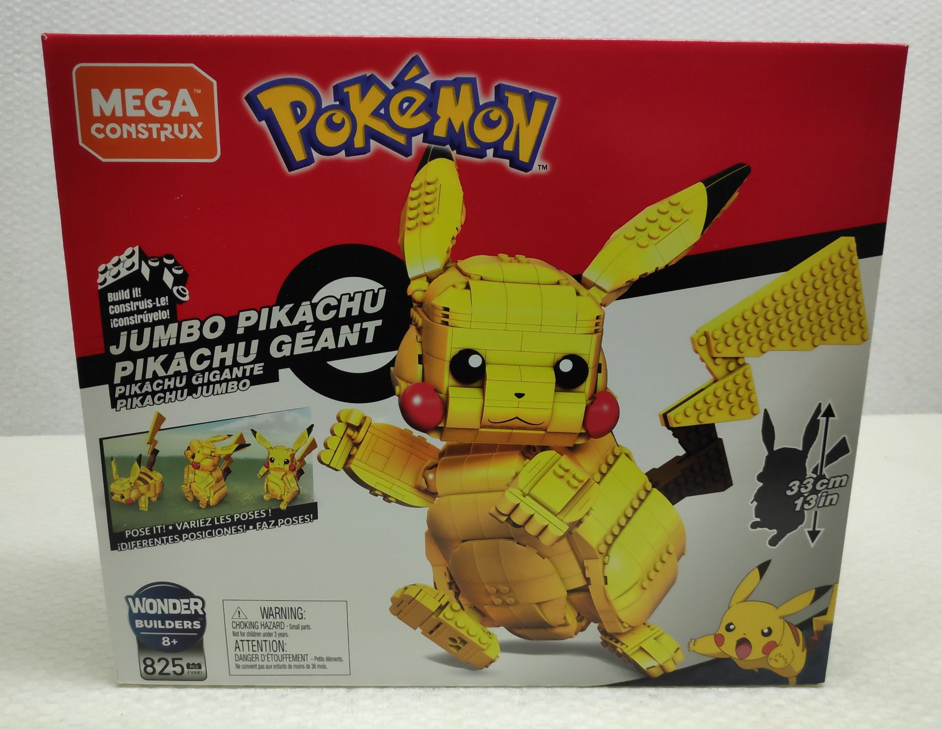 1 x Pokemon Mega Construx Jumbo Pikachu Lego-Style Building Set - New/Boxed