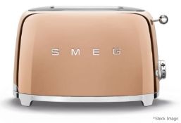 1 x SMEG Special Edition 2-Slot Toaster In Rose Gold - Original Price £189.00 - Boxed