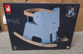 1 x Janod Childs Wooden Rocking Elephant - New/Boxed