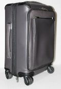 1 x TUMI Luxury Leather Travel Carry-On Case With Telescoping Handle In A Taupe / Gunmetal Grey