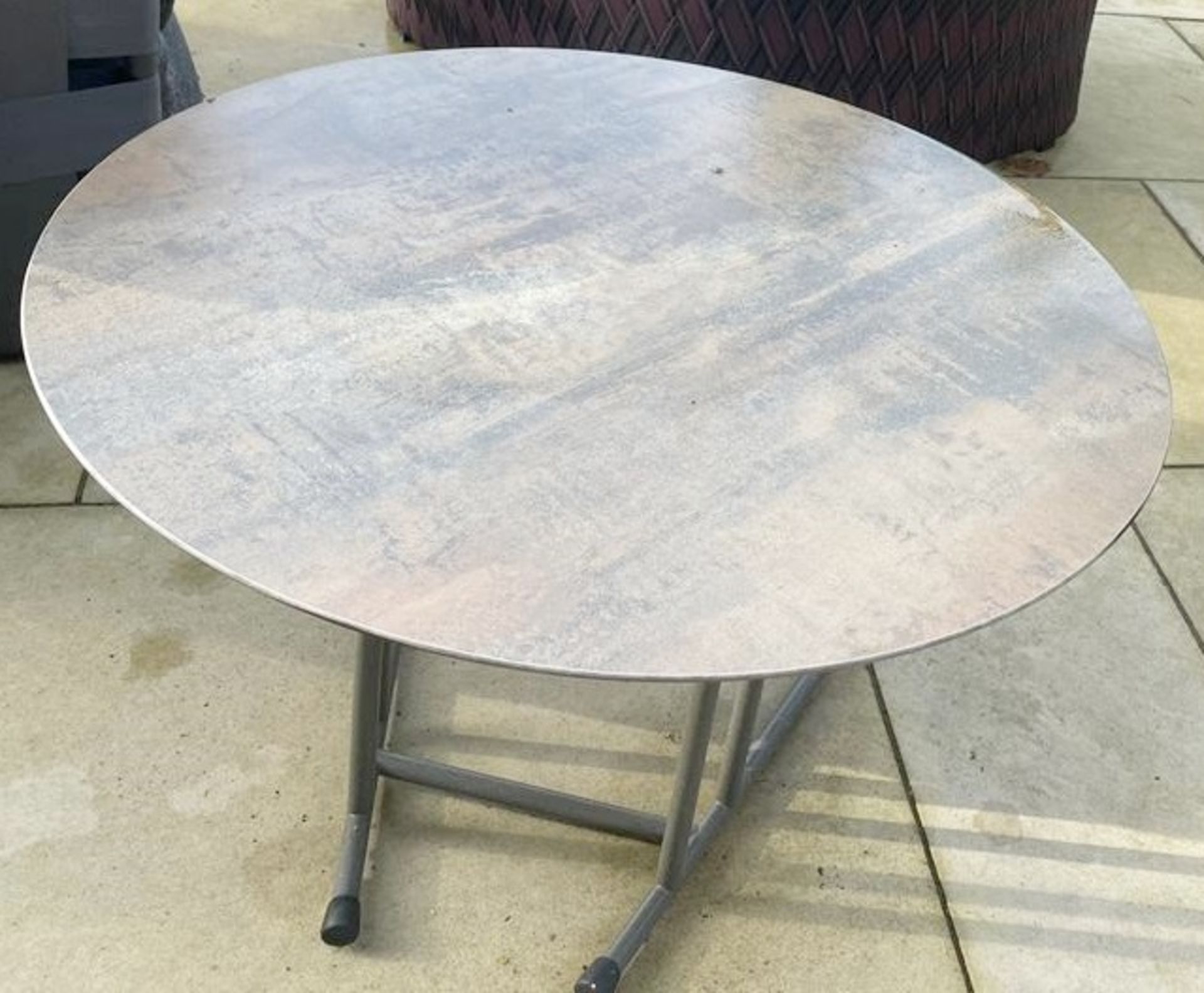 1 x Large Round Stone Topped Outdoor Coffee Table - From an Exclusive Hale Property - No VAT On