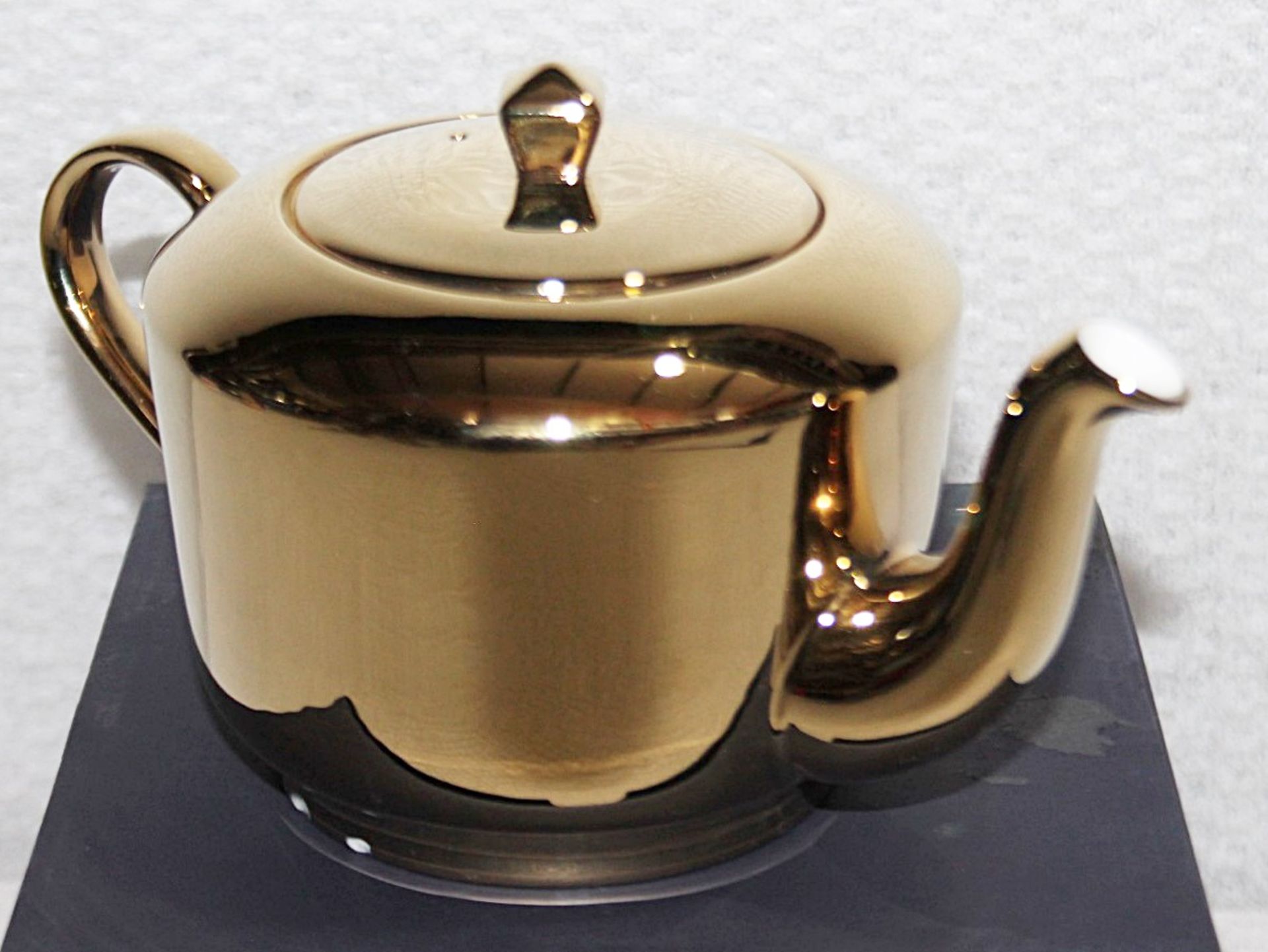 1 x RICHARD BRENDON 'Reflect' Fine Bone China Teapot In Gold - Original Price £250.00 *See Condition - Image 4 of 9