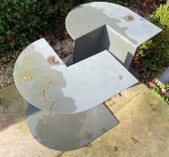 A Pair Of Sculptual Outdoor Metal Side Tables - From an Exclusive Hale Property - No VAT On The