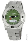 1 x TISSOT 'T-Touch' Titanium Men's Watch With Green Face - Model T001520A