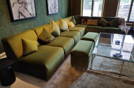 1 x Bespoke 4.3 x 2.6m Modular Corner Sofa With 2 Pouffes - Dimensions: 431 x 265cm - Includes