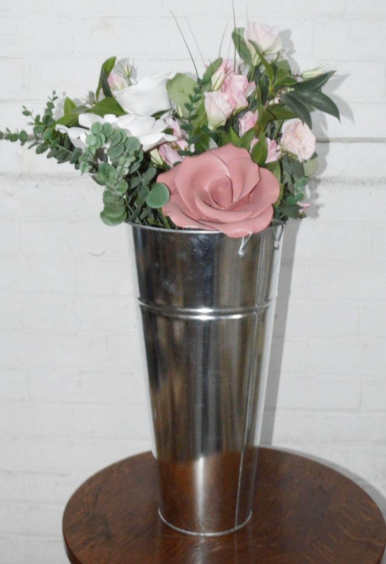 6 x Stunning Commercial Floral Display Bouquets Featuring Handmade Clay Roses and Silk Sprays - Ref: - Image 3 of 13