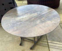 1 x Large Round Stone Topped Outdoor Coffee Table - From an Exclusive Hale Property - No VAT On