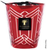 1 x BAOBAB COLLECTION High Society 'Louise' Luxury Candle In A Hand-Engraved Red Glass Jar -