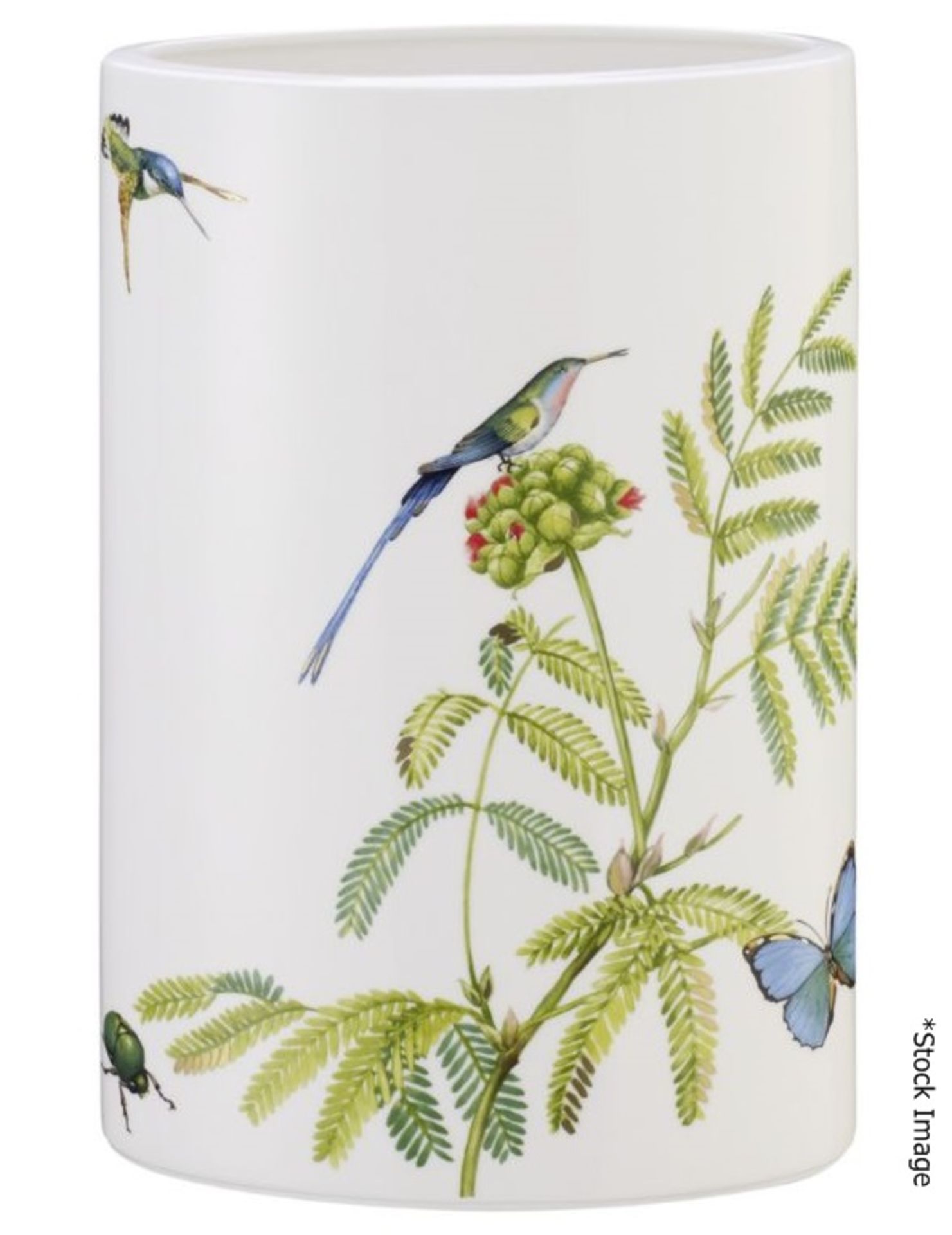 1 x VILLEROY & BOCH 'Amazonia' Tall Premium Bone Porcelain Vase - Original Price £176.00