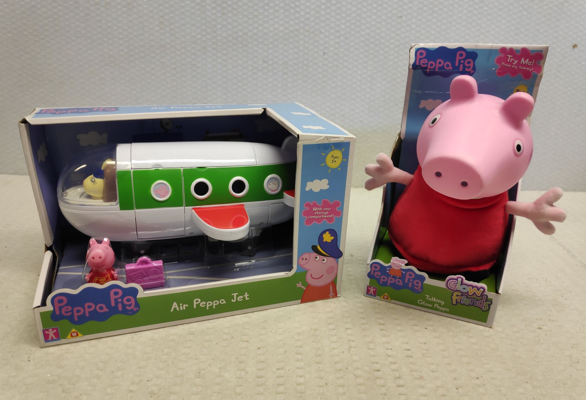 2 x Peppa Pig Toys - Glow Friends Peppa and Air Peppa Jet - New/Boxed