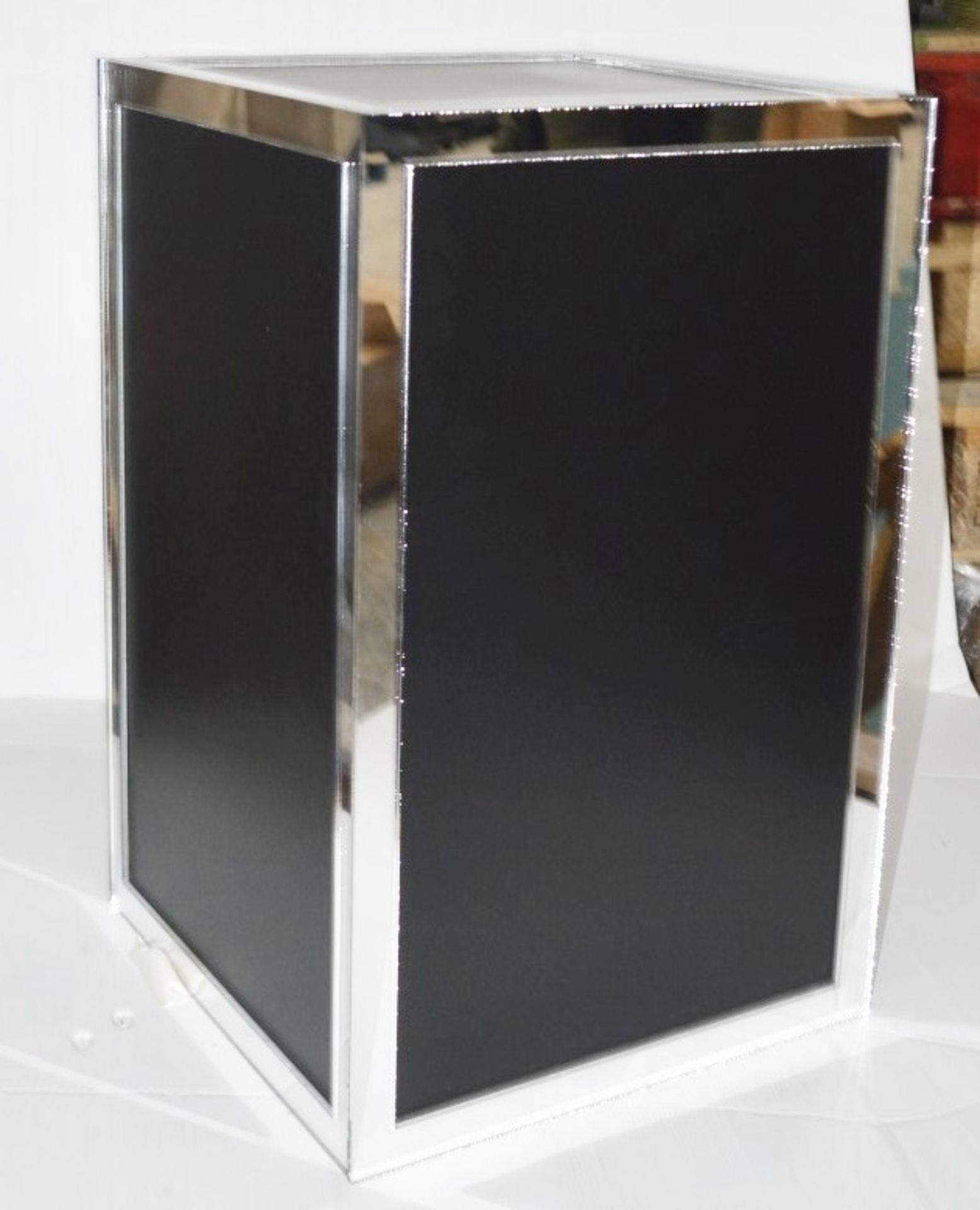 2 x Bank Vault Safe-style Shop Display Dumy Props In Black With Mirrored Decoration - Image 5 of 5