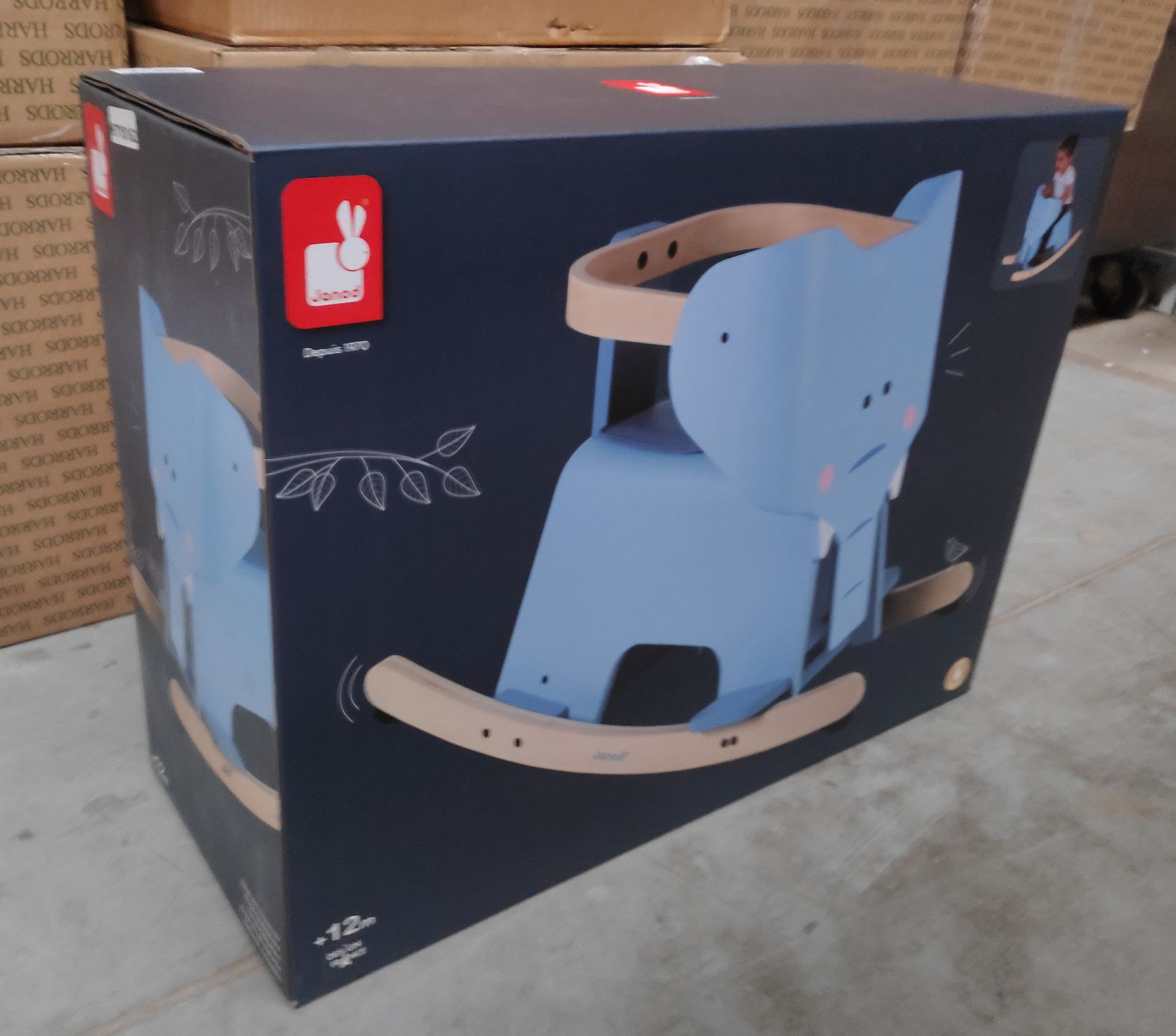 1 x Janod Childs Wooden Rocking Elephant - New/Boxed - Image 3 of 6