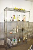 1 x Four Tier Wire Shelf Storage Unit For Commercial Kitchens - Size: H180 x W120 x D50 cms