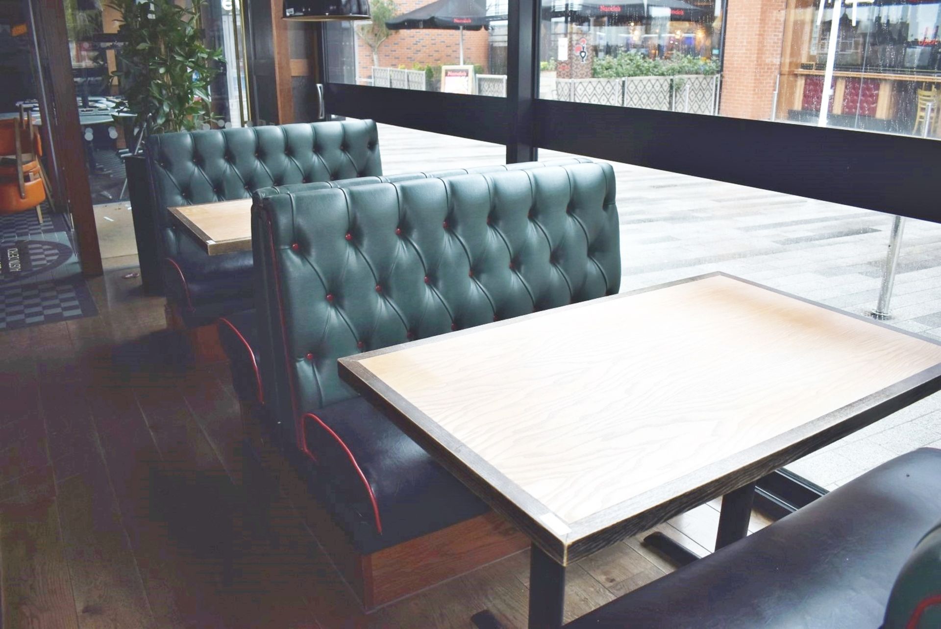 4 x Sections of Restaurant Double Booth Seating - Sits Up to 12 Persons - Green & Black Upholstery - Image 18 of 24