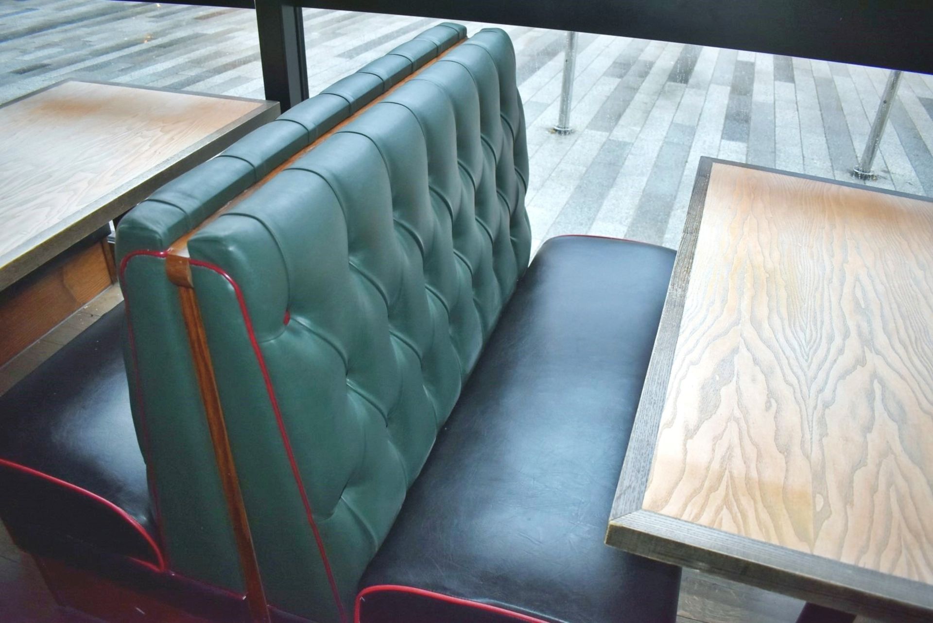 4 x Sections of Restaurant Double Booth Seating - Sits Up to 12 Persons - Green & Black Upholstery - Image 7 of 24