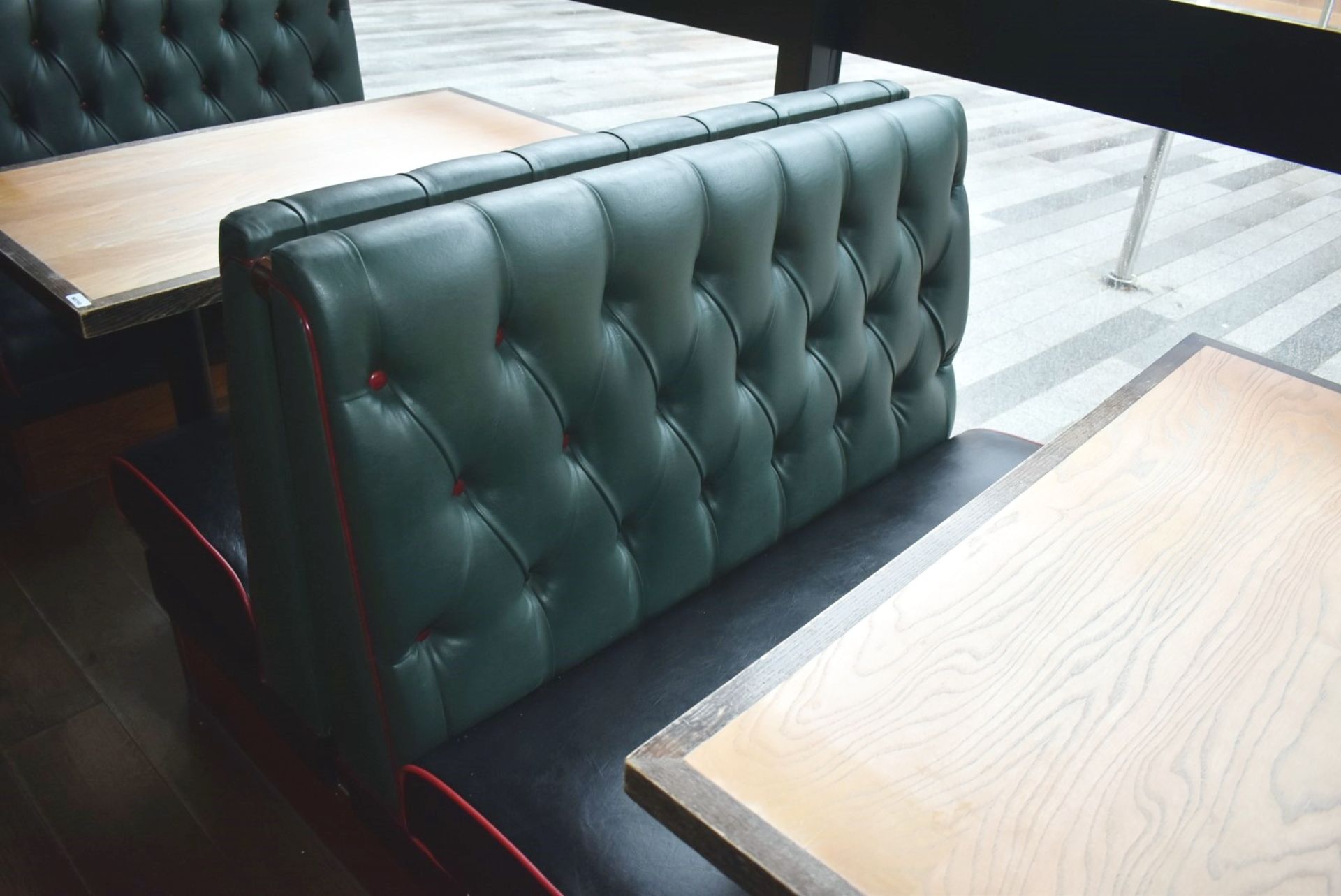 4 x Sections of Restaurant Double Booth Seating - Sits Up to 12 Persons - Green & Black Upholstery - Image 12 of 24