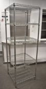 1 x Four Tier Wire Shelf Storage Unit For Commercial Kitchens - Size: H180 x W60 x D60 cms