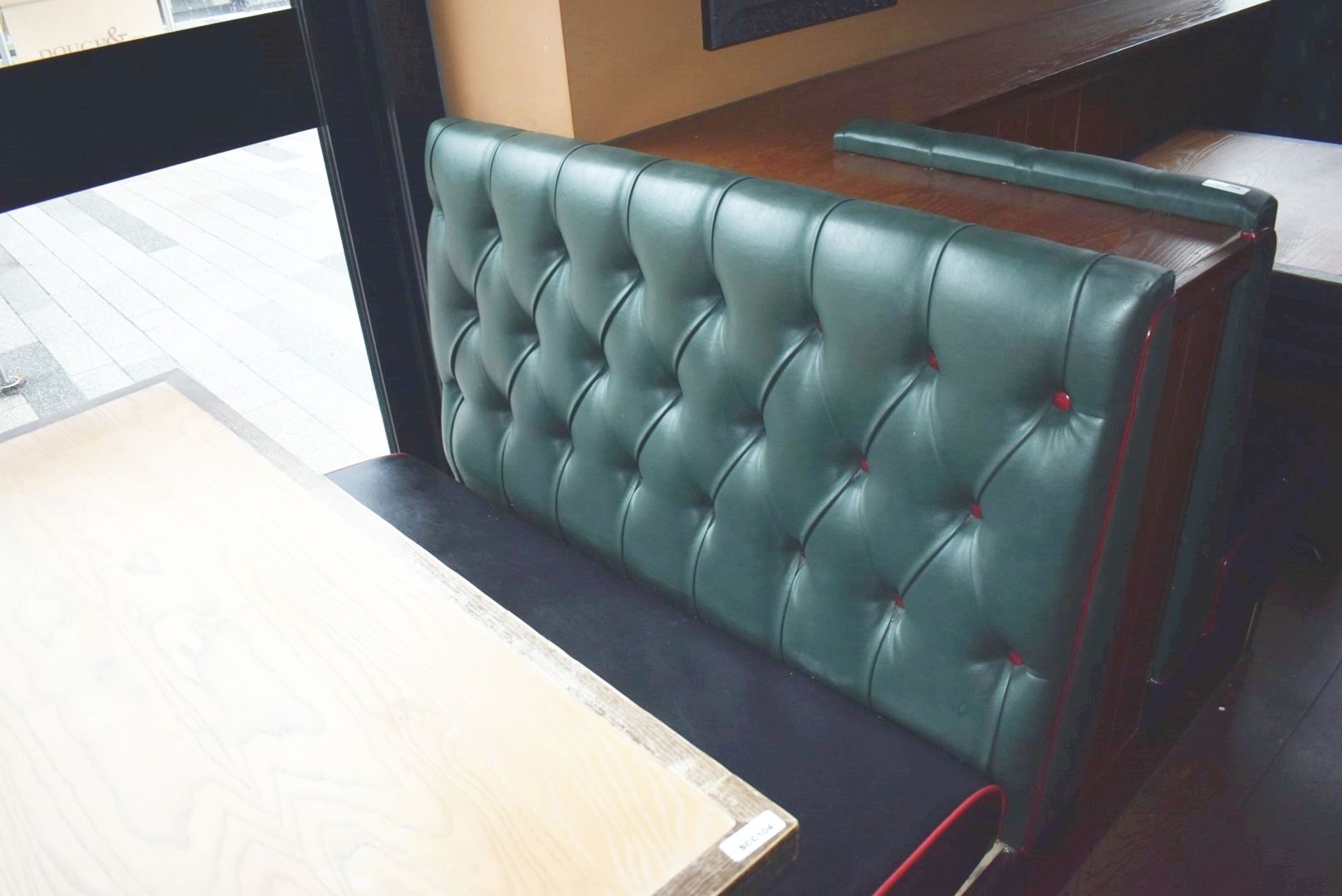 4 x Sections of Restaurant Double Booth Seating - Sits Up to 12 Persons - Green & Black Upholstery - Image 13 of 24