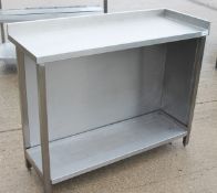 1 x Stainless Steel Commercial Prep Table - Right Handed, With Upstand And Undershelf - Ref: