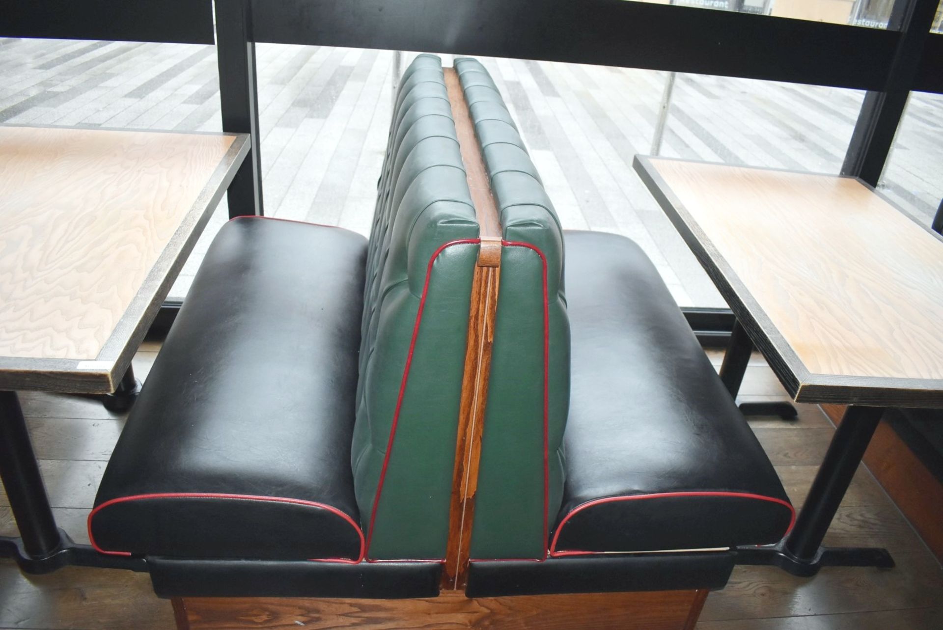 4 x Sections of Restaurant Double Booth Seating - Sits Up to 12 Persons - Green & Black Upholstery - Image 4 of 24