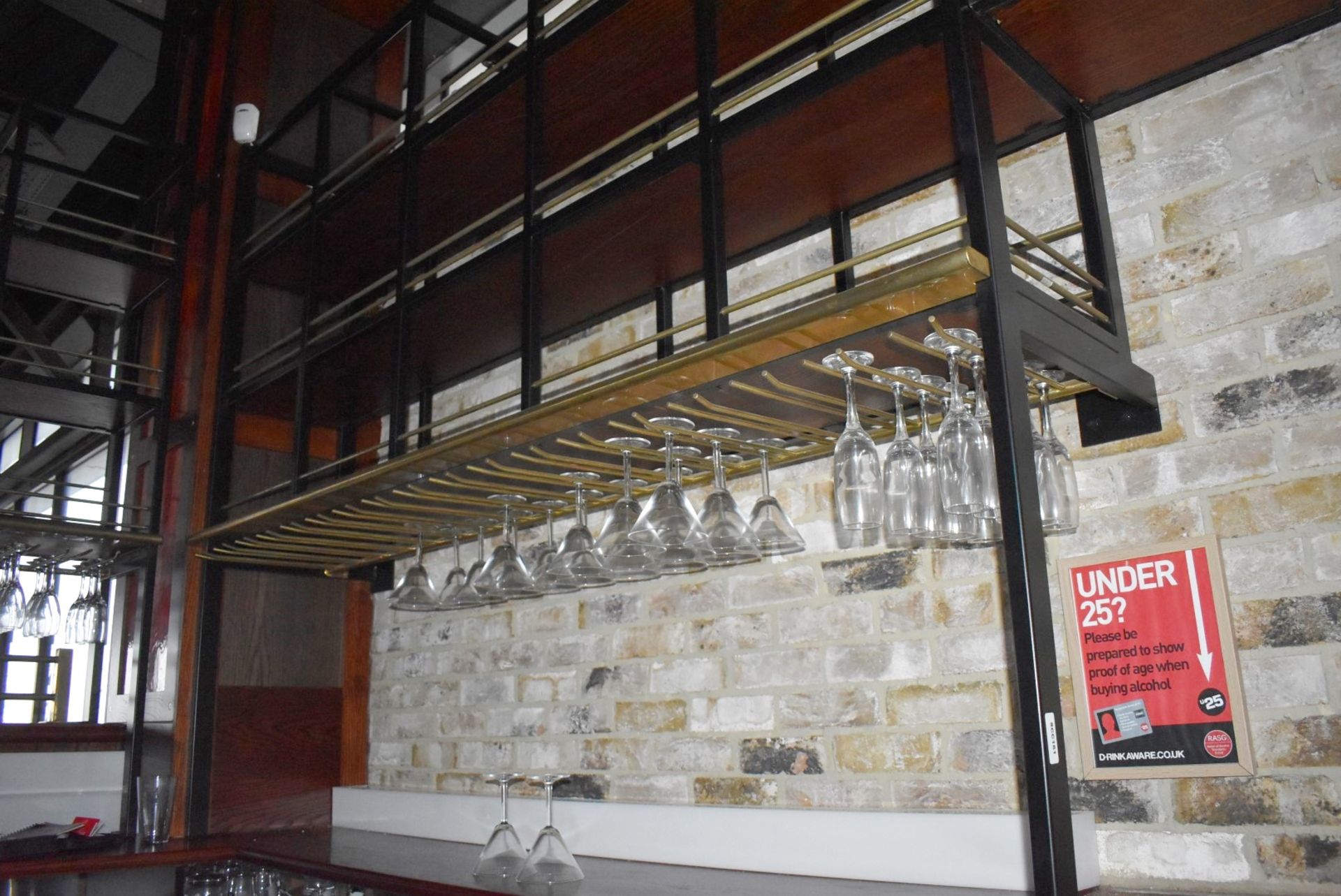 1 x Back Bar Wine Bottle Display and Glass Holder Unit With Wine Glass Hangers - Approx 14ft Length - Image 8 of 21