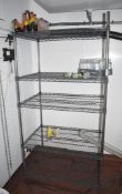 1 x Wire Shelving Rack For Commercial Kitchens - Dimensions: W90 x D60 x H180cm  From a Popular