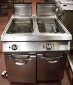 1 x ANGELO PO Commercial Stainless Steel Twin Gas Fryer