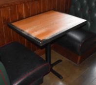 1 x Restaurant Dining Table - Seats 2 Persons - Two Tone Wooden Top and Cast Iron Base