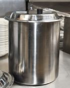 1 x Stainless Steel Serving Pot With Two Folding Lids - Size: H29 x Dia 25 cm