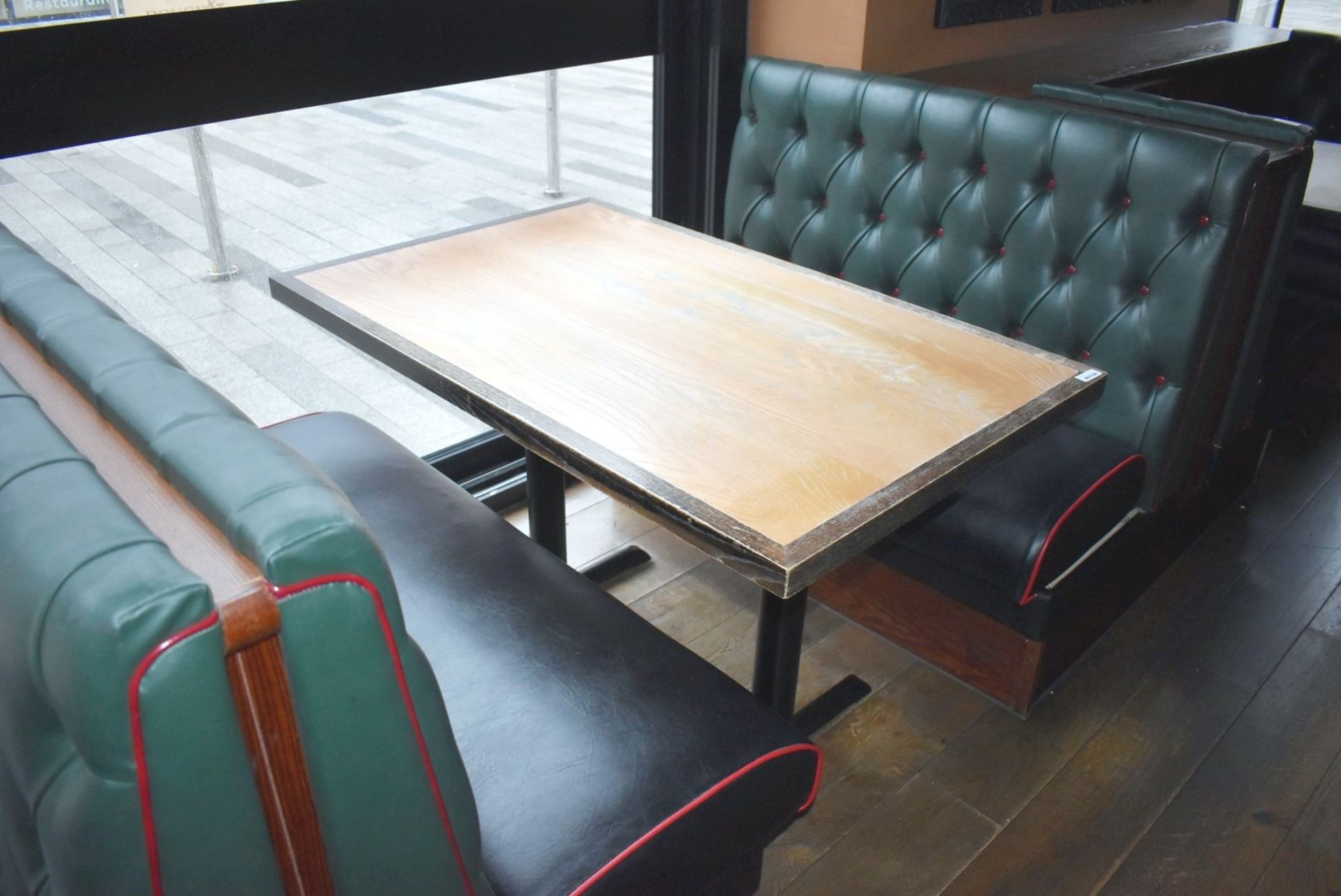 4 x Sections of Restaurant Double Booth Seating - Sits Up to 12 Persons - Green & Black Upholstery - Image 9 of 24