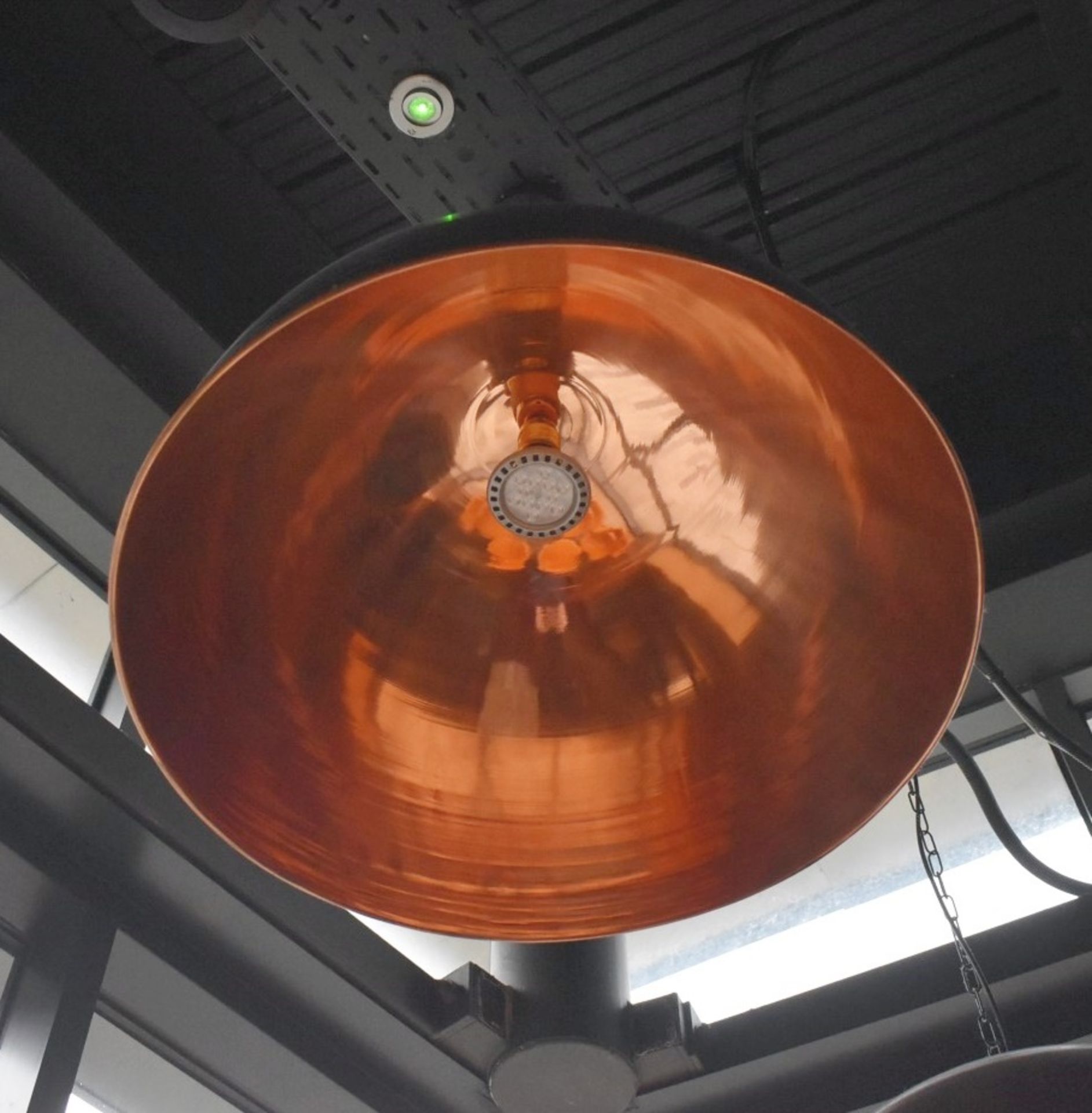 2 x Large Copper Dome Light Pendants - Size: Height 40cms x Diameter 65cms x Drop 50cms - Image 4 of 5