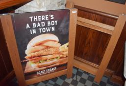 2 x Advertising Wooden A Boards - Height 105 x Width 75 cms