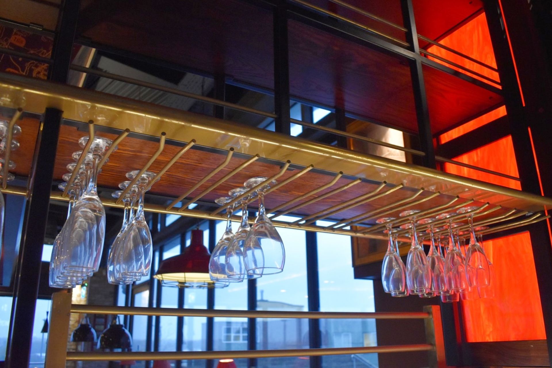 1 x Back Bar Wine Bottle Display and Glass Holder Unit With Wine Glass Hangers - Approx 27ft Length - Image 23 of 29