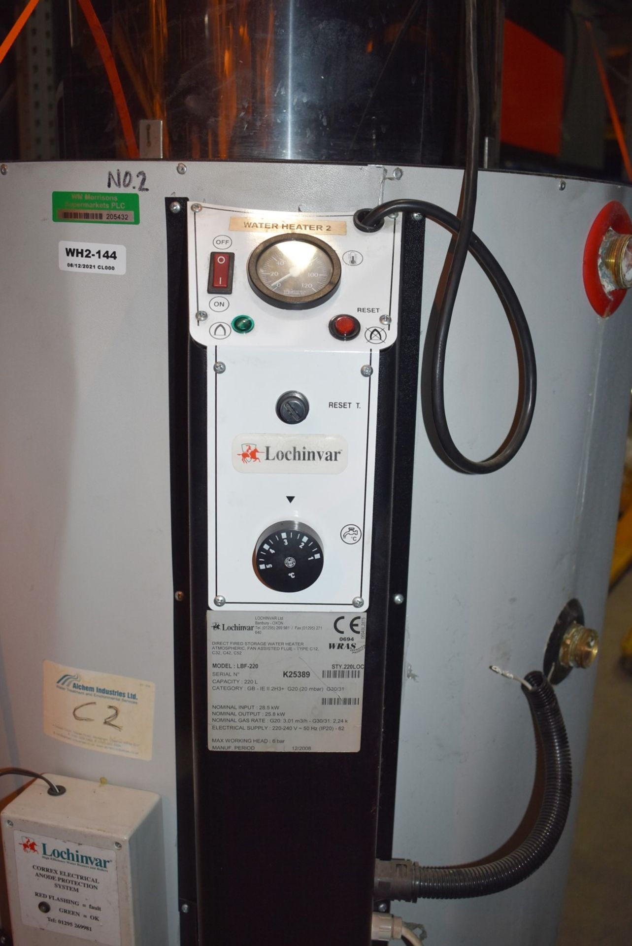 1 x Lochinvar High Efficiency Gas Fired 220L Storage Water Heater - Model LBF-220 - Ref: WH2-144 H5D - Image 16 of 19