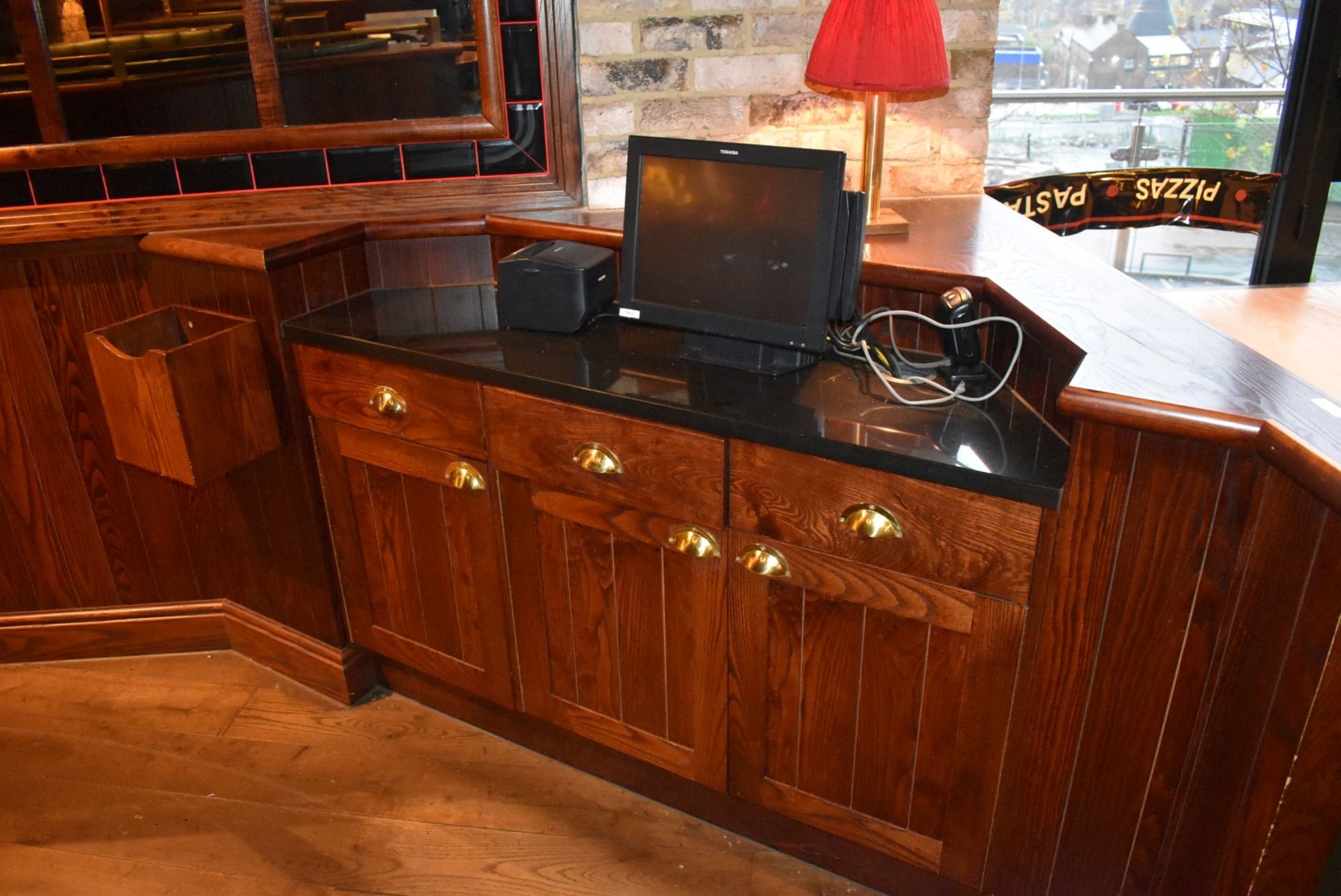 1 x Dumbwaiter With Two Door Cupboard, Drawers, Dark Stain Finish and Granite Worktop - Image 7 of 7