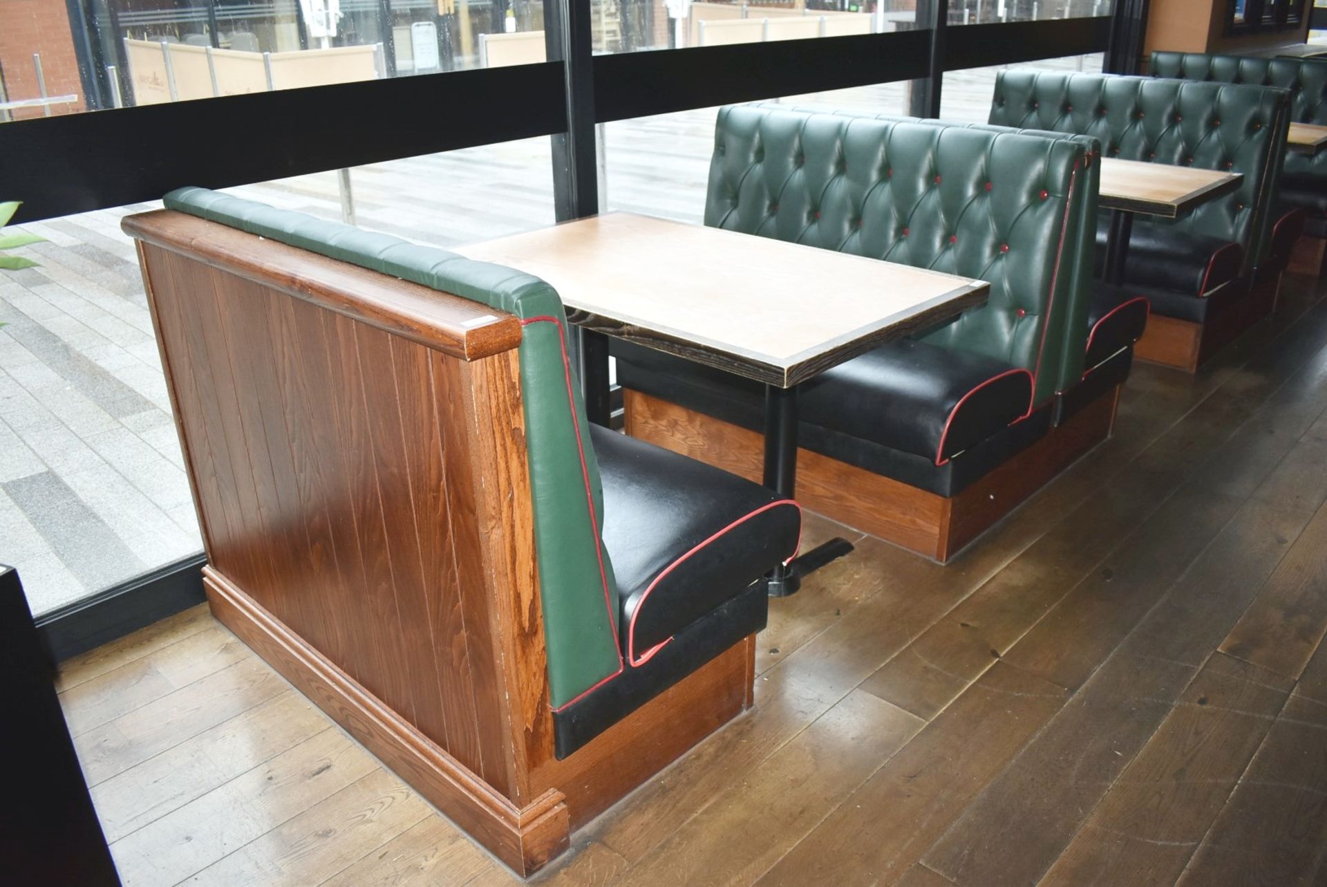 4 x Sections of Restaurant Double Booth Seating - Sits Up to 12 Persons - Green & Black Upholstery - Image 20 of 24