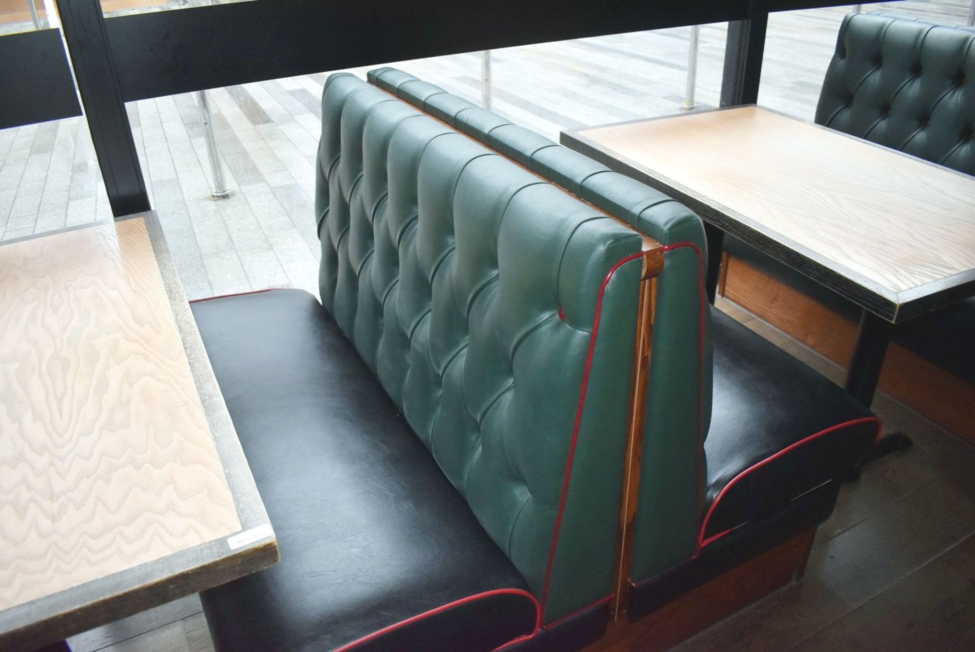 4 x Sections of Restaurant Double Booth Seating - Sits Up to 12 Persons - Green & Black Upholstery - Image 6 of 24
