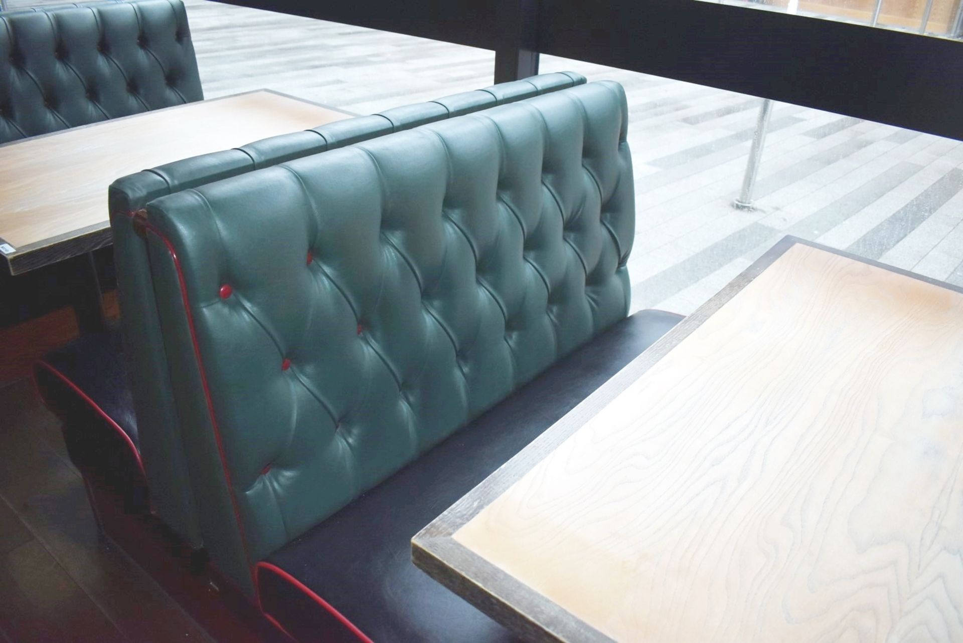 4 x Sections of Restaurant Double Booth Seating - Sits Up to 12 Persons - Green & Black Upholstery - Image 11 of 24