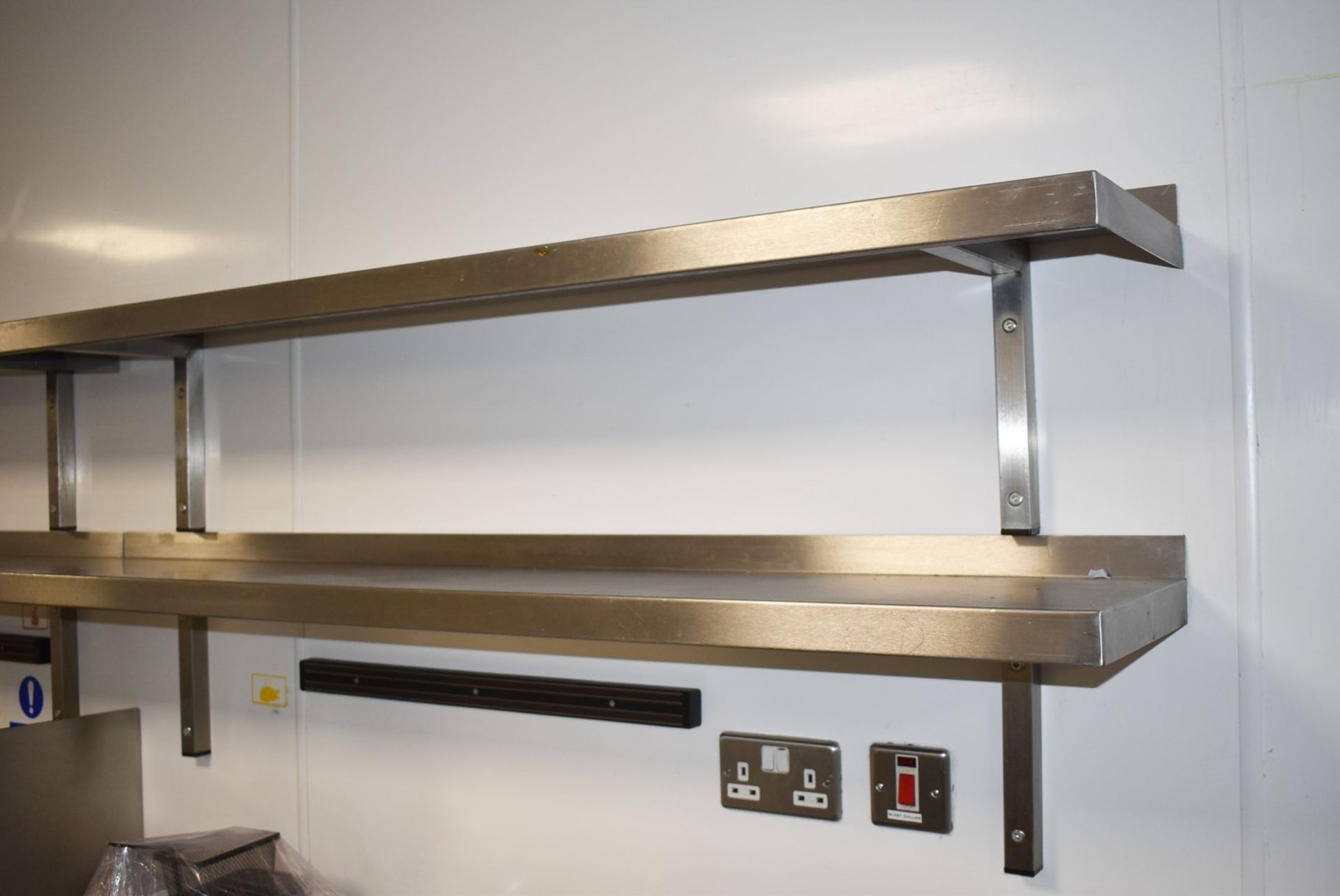 6 x Stainless Steel Wall Mounted Shelves With Mounting Brackets - Sizes W57/W104/W156 cms 2 of Each - Image 5 of 5