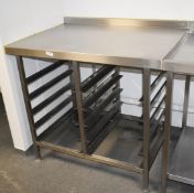1 x Stainless Steel Prep Table Upstand and Food Tray Runners - Size: H93 x W106 x D76 cms