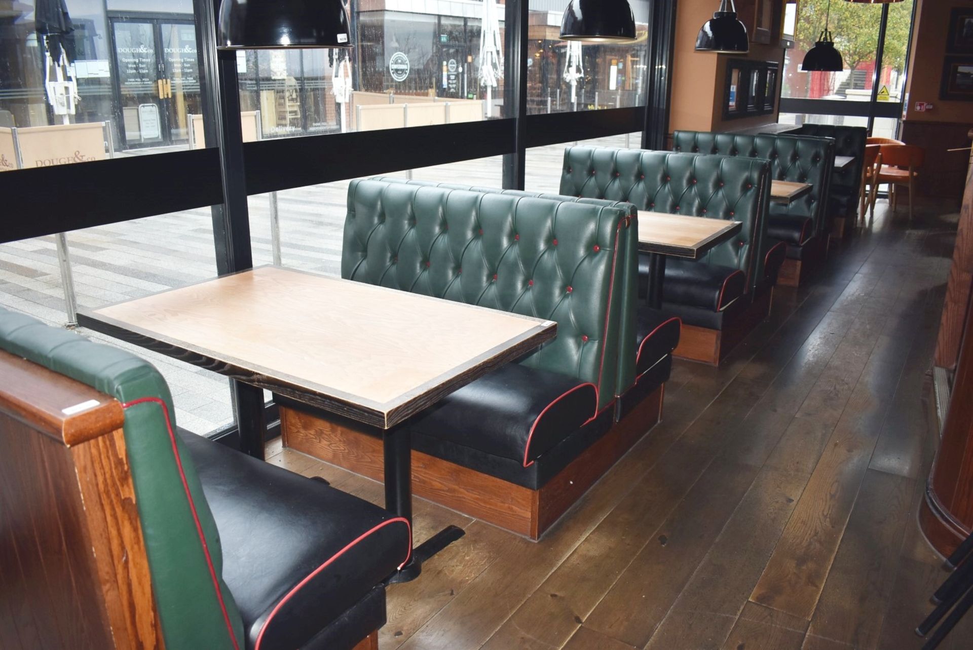 4 x Sections of Restaurant Double Booth Seating - Sits Up to 12 Persons - Green & Black Upholstery - Image 22 of 24