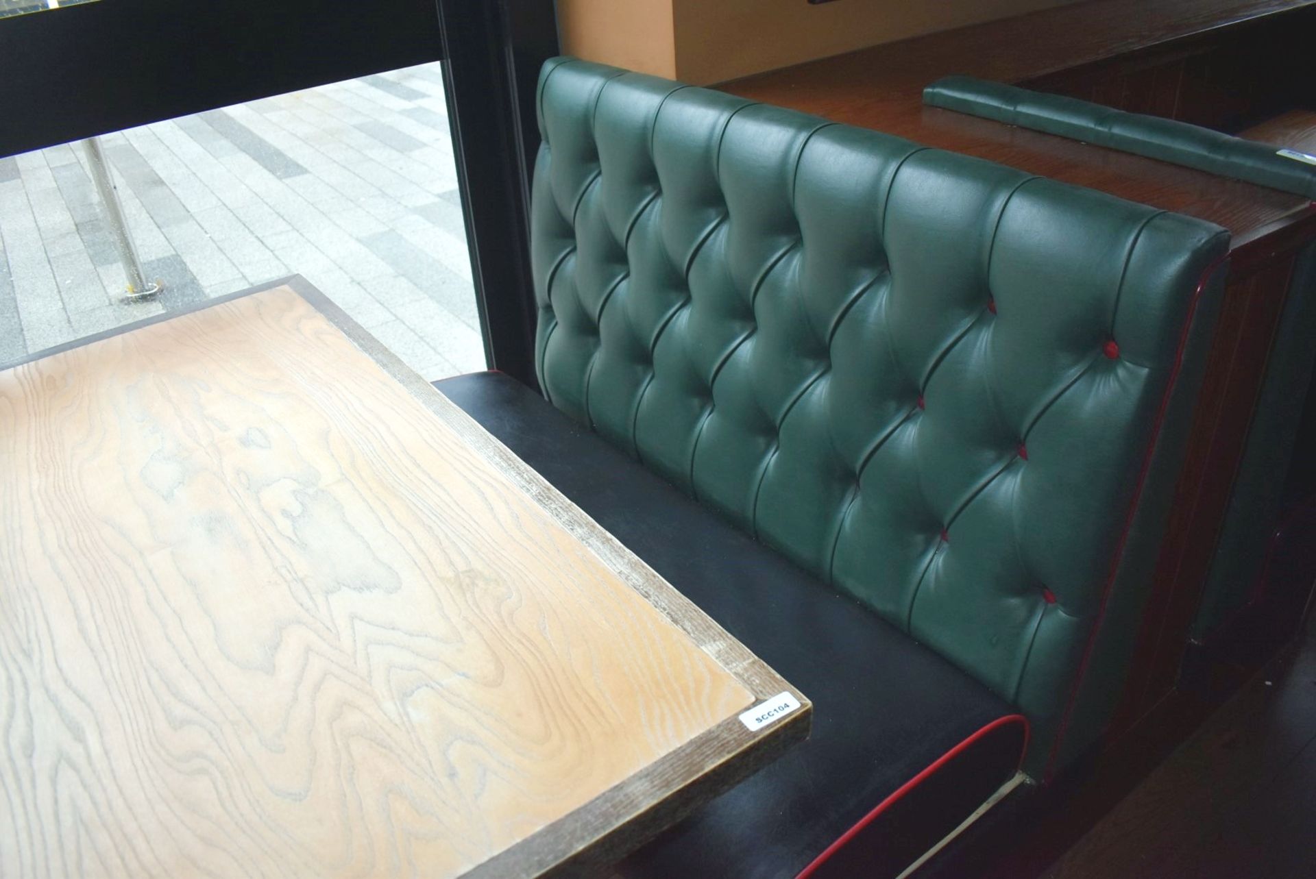 4 x Sections of Restaurant Double Booth Seating - Sits Up to 12 Persons - Green & Black Upholstery - Image 10 of 24